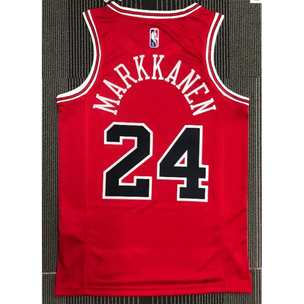 Men's Chicago Bulls Lauri Markkanen #24 Red 2021 Swingman NBA Jersey - Icon Edition-Pro Kit Vault | Brand New 26/27 Sports Jerseys